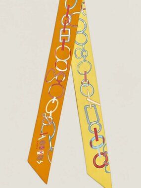 NWT Hermes DO RE BOUCLES TWILLY orange and yellow